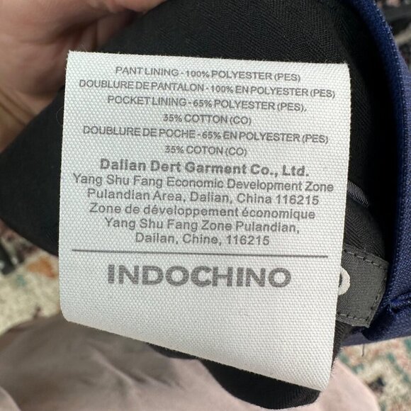 Indochino Blue Windowpane Plaid 100% Wool Dress Pants NEW Mens SEE MEASUREMENTS - Picture 6 of 7